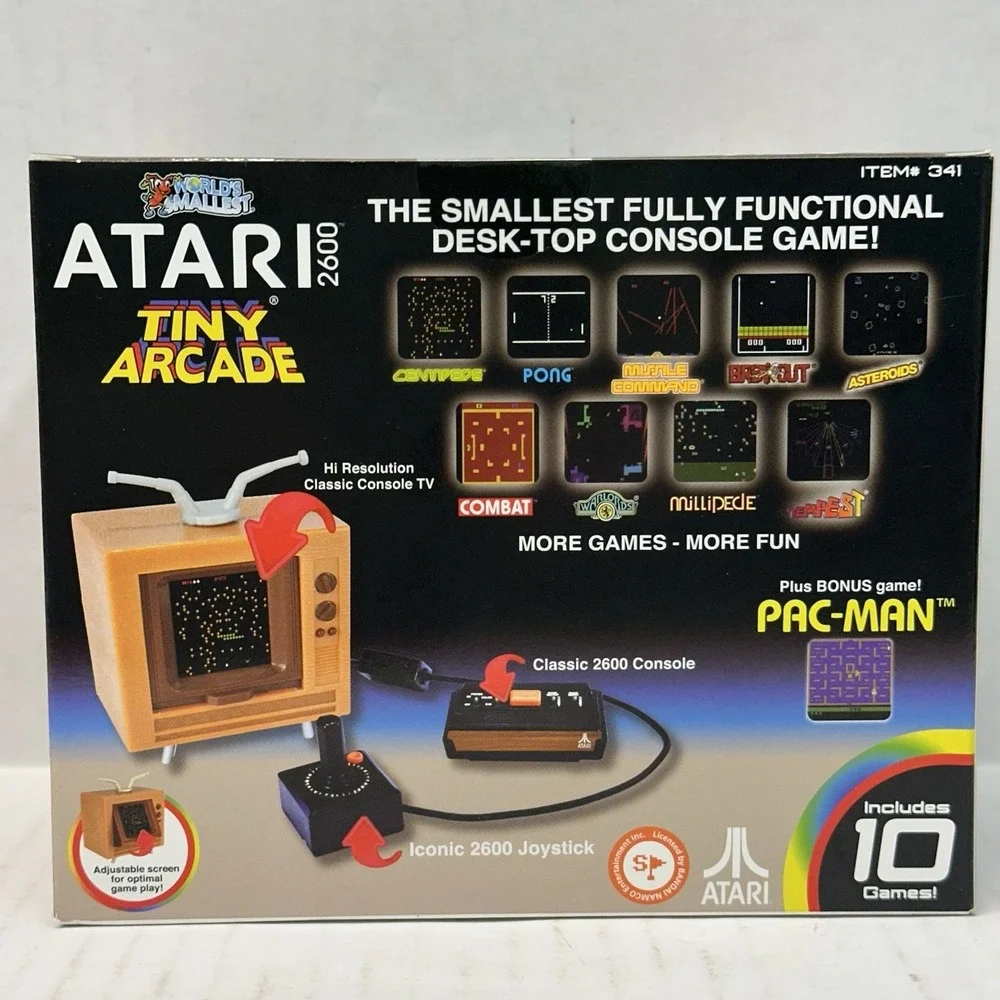 Tiny Arcade Atari 2600 Smallest Desk-Top Video Game Console‎ New